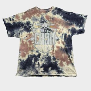 Johnny Cash Shirt Mens XL Tie Dye Graphic Tee Man In Black Ace of Spades Music